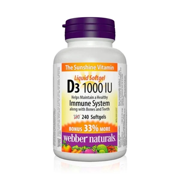 ویتامین D3 1000 IU وبر نچرالز نورشاپ