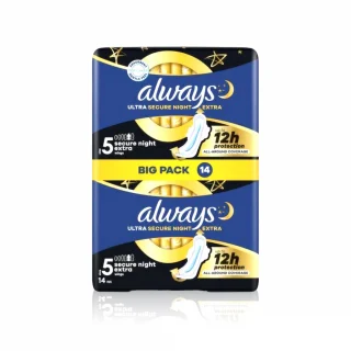 پد بهداشتی شبانه Always Ultra Secure Night Extra