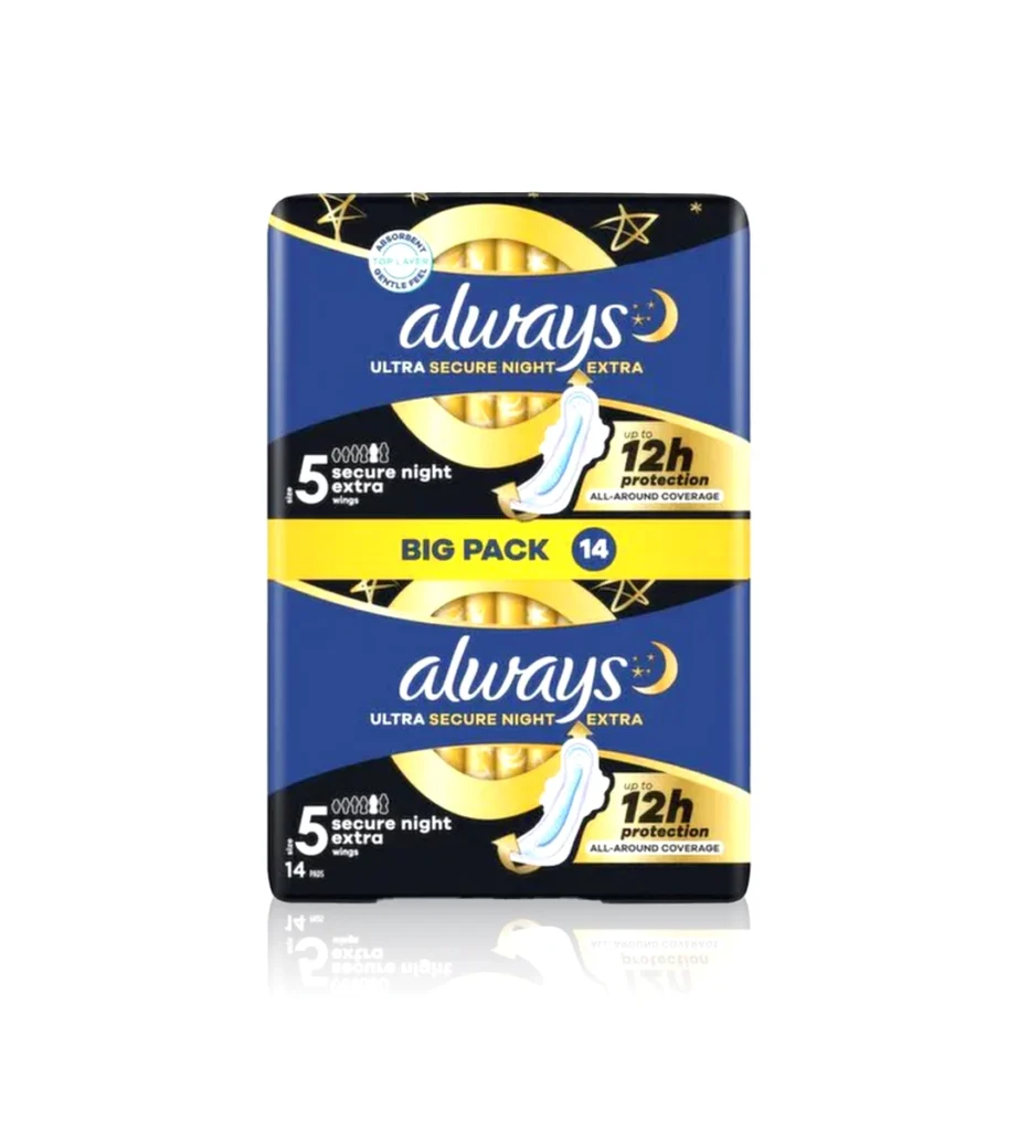 پد بهداشتی شبانه Always Ultra Secure Night Extra