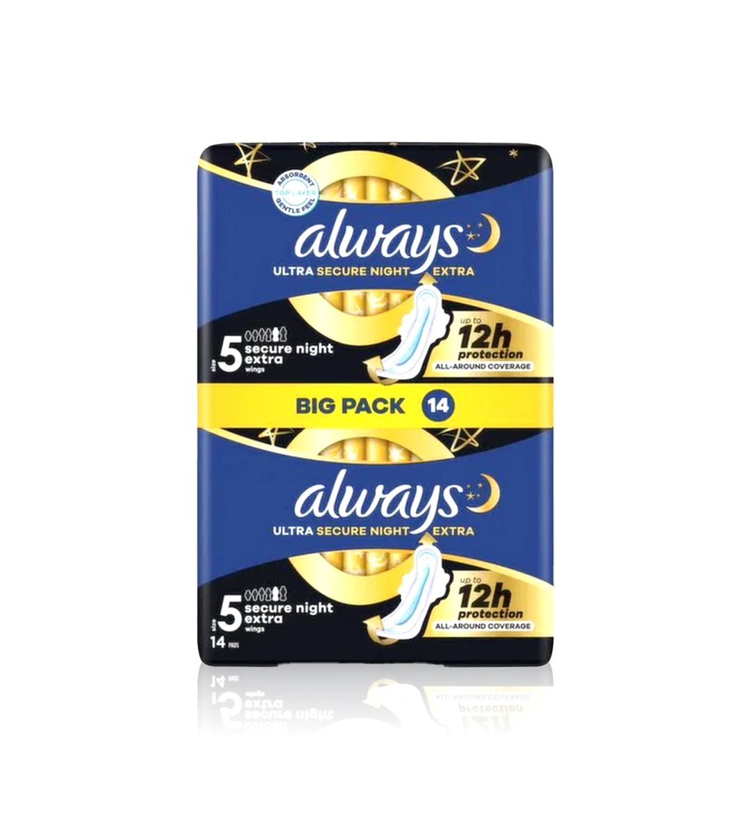 Always night پد بهداشتی شبانه Always Ultra Secure Night Extra