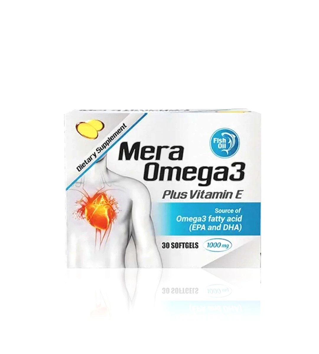 mera کپسول امگا ۳ پلاس ویتامین E برند مرا