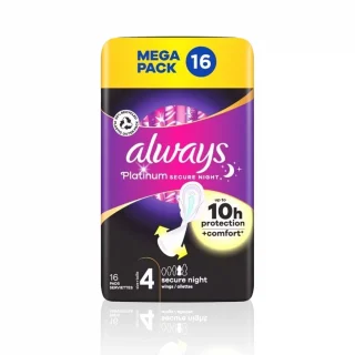 نوار بهداشتی شبانه Always پلاتینیوم سکور نایت (سایز ۴)