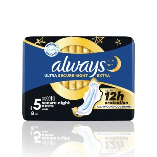 پد بهداشتی Always Ultra Secure Night Extra (سایز ۵)