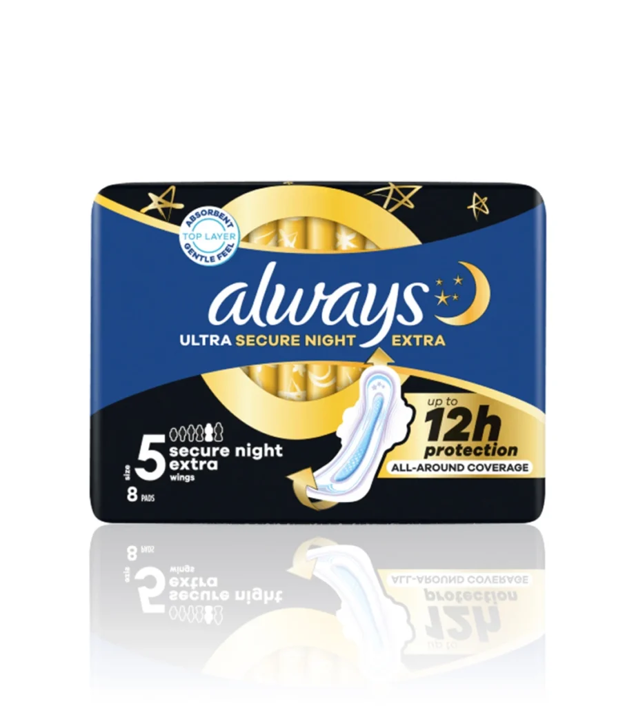 پد بهداشتی Always Ultra Secure Night Extra (سایز ۵)