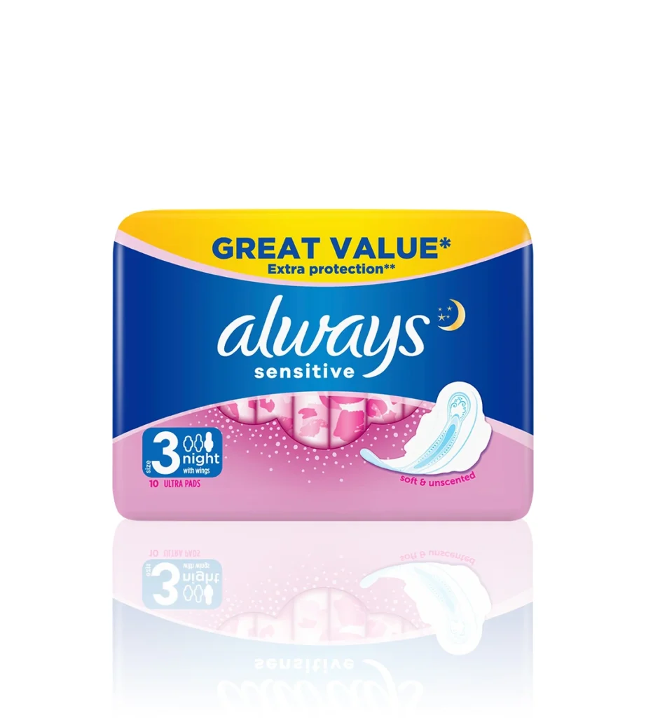 پدبهداشتی Always Sensitive Night Ultra (سایز ۳)