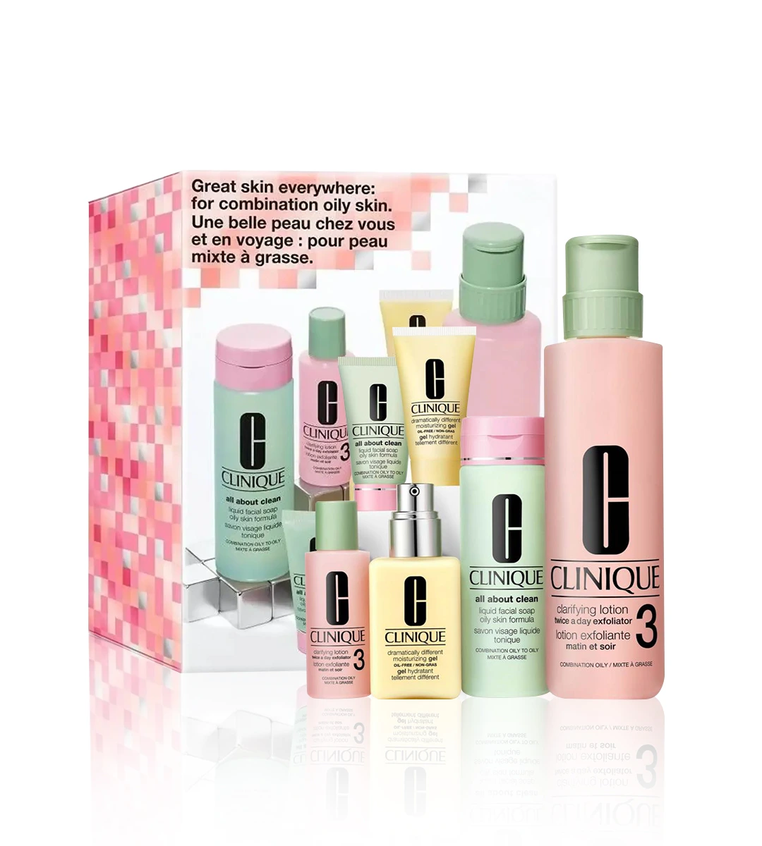 Clinique پک پوستهای چرب کلینیک مجموعه 6 عددی Clinique oily skin great skin everywhere