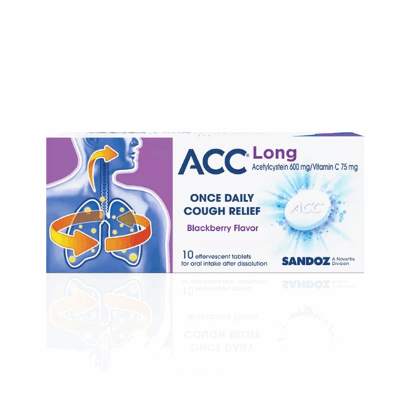 قرص‌ جوشان ضد سرفه و خلط ‌آور و پاکسازی ریه ACC Long 10