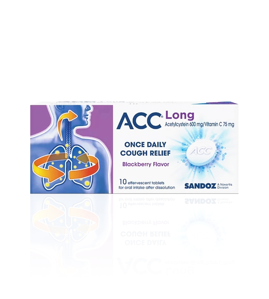 ACC قرص جوشان ضد سرفه و خلط آور و پاکسازی ریه ACC Long 10