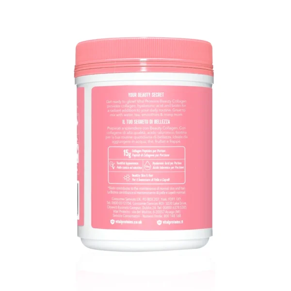 پودر کلاژن پپتاید زیبایی Vital Proteins با طعم توت‌فرنگی و لیمو