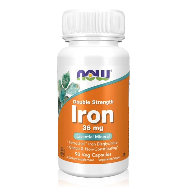 مکمل آهن ۳۶ میلی‌گرم با قدرت دو برابر برند ناو فودز آمریکا NOW FOODS