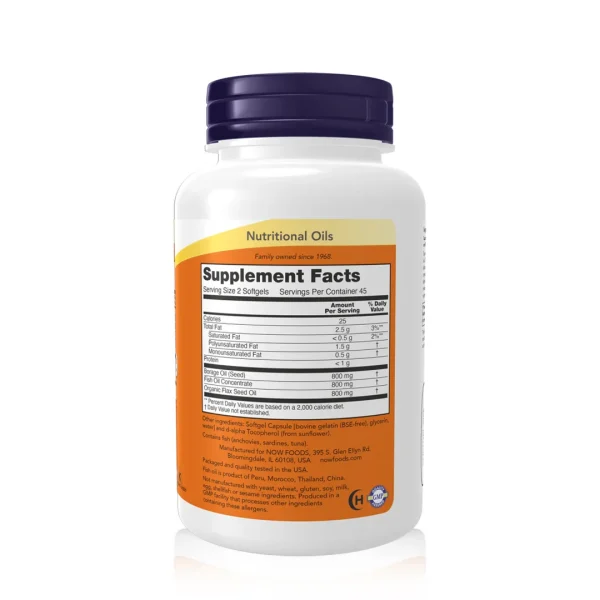 مکمل سوپر امگا 3-6-9 برند ناو فودز آمریکا NOW FOODS
