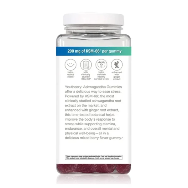 آشواگاندا پاستیلی یوتئوری کانادایی Youtheory Ashwagandha Gummies