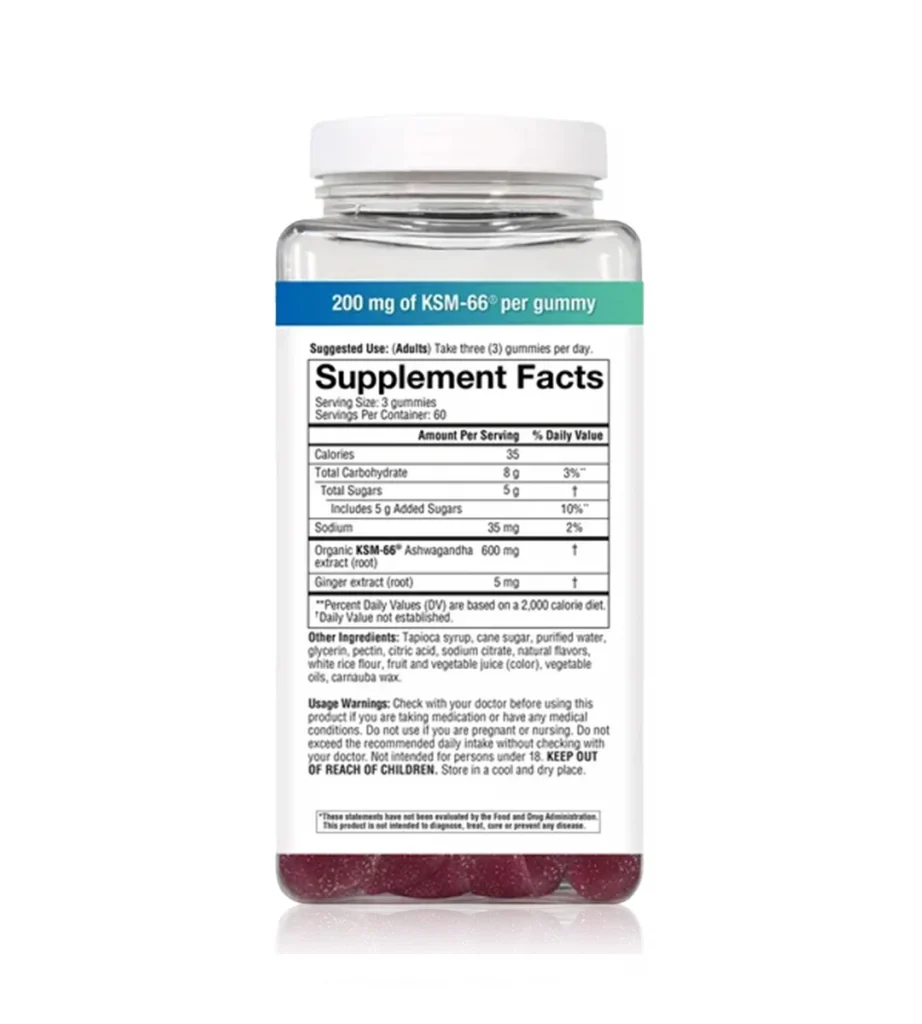 آشواگاندا پاستیلی یوتئوری کانادایی Youtheory Ashwagandha Gummies