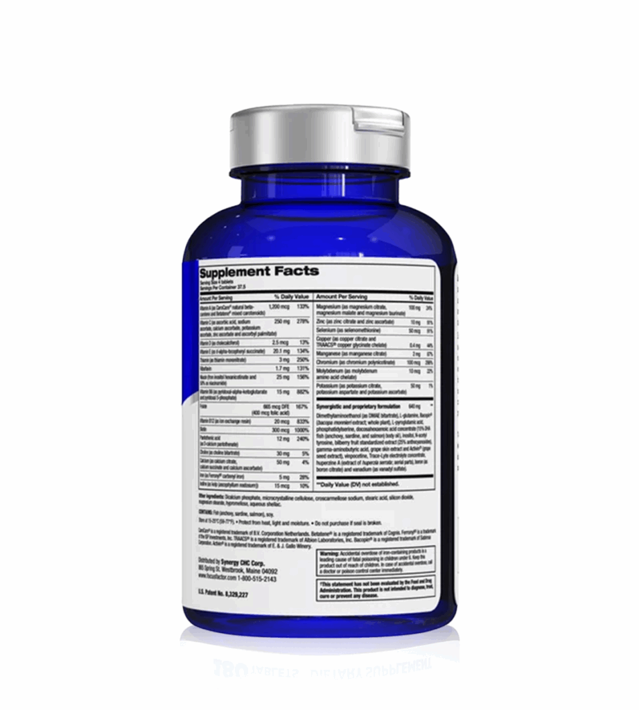 مکمل تقویت مغز و مولتی ویتامین ۱۵۰عددی Focus Factor