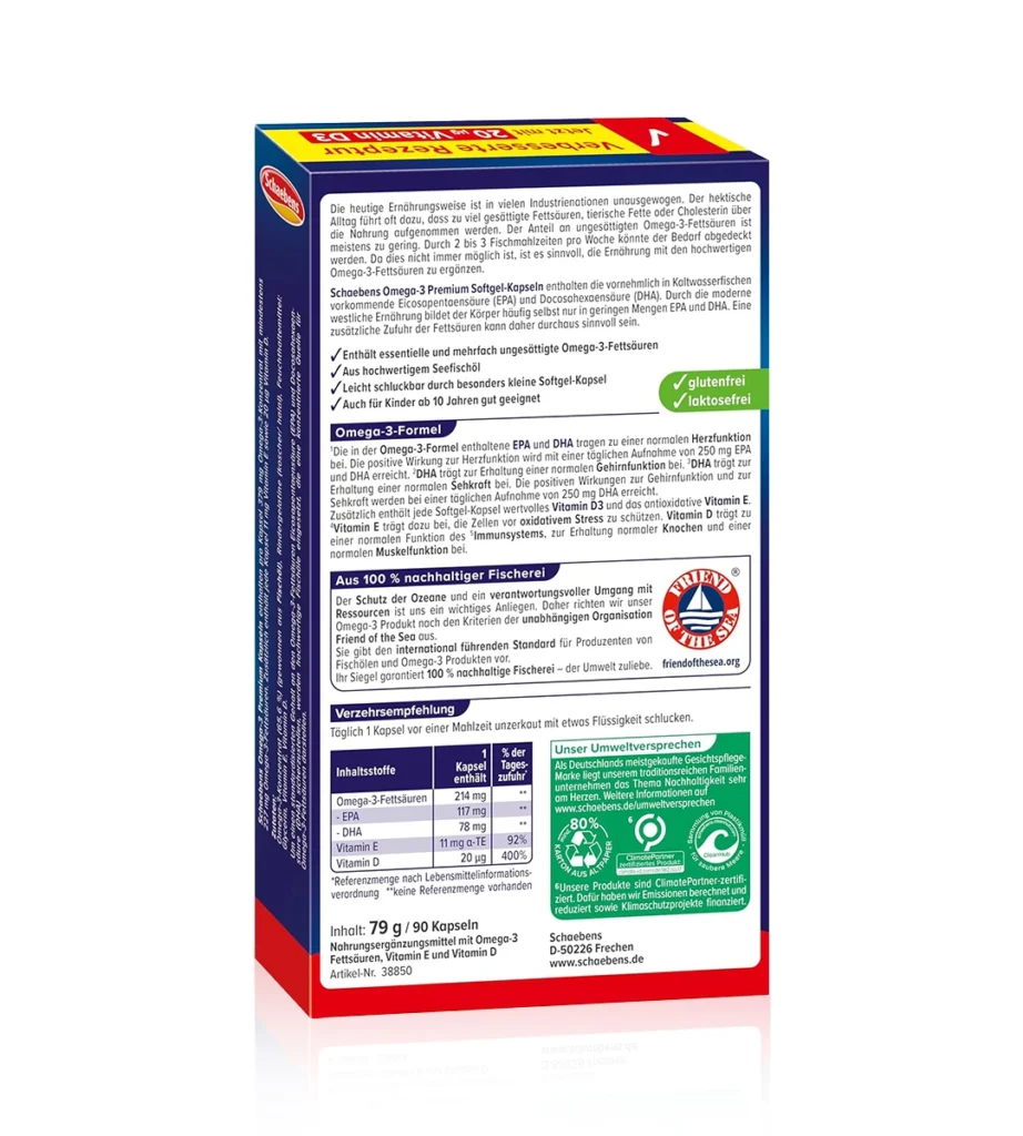 کپسول امگا ۳ Schaebens Premium