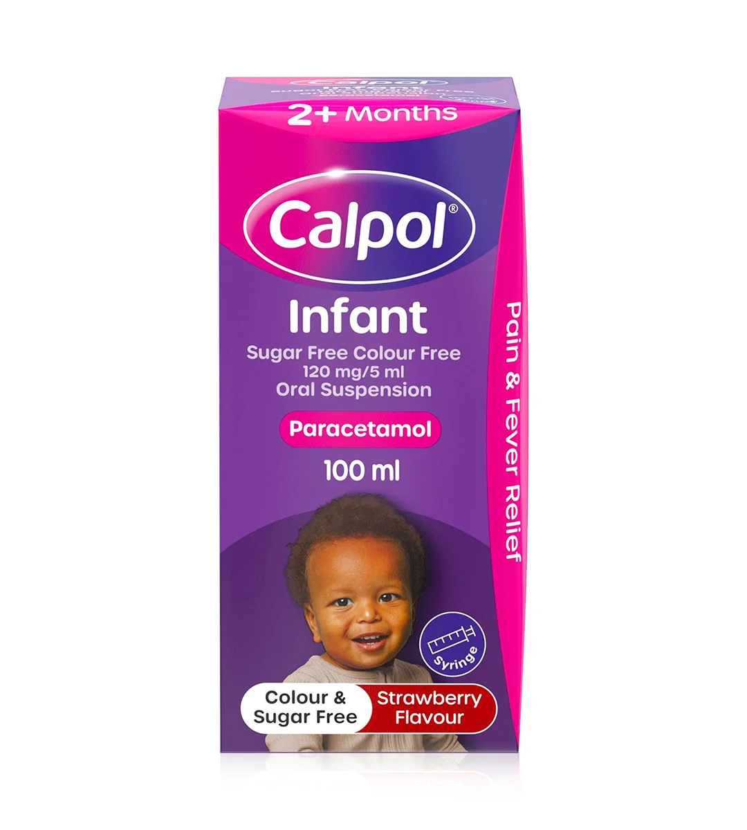 infant 01 شربت تب بر استامینوفن کالپول کودکان با طعم توت فرنگی