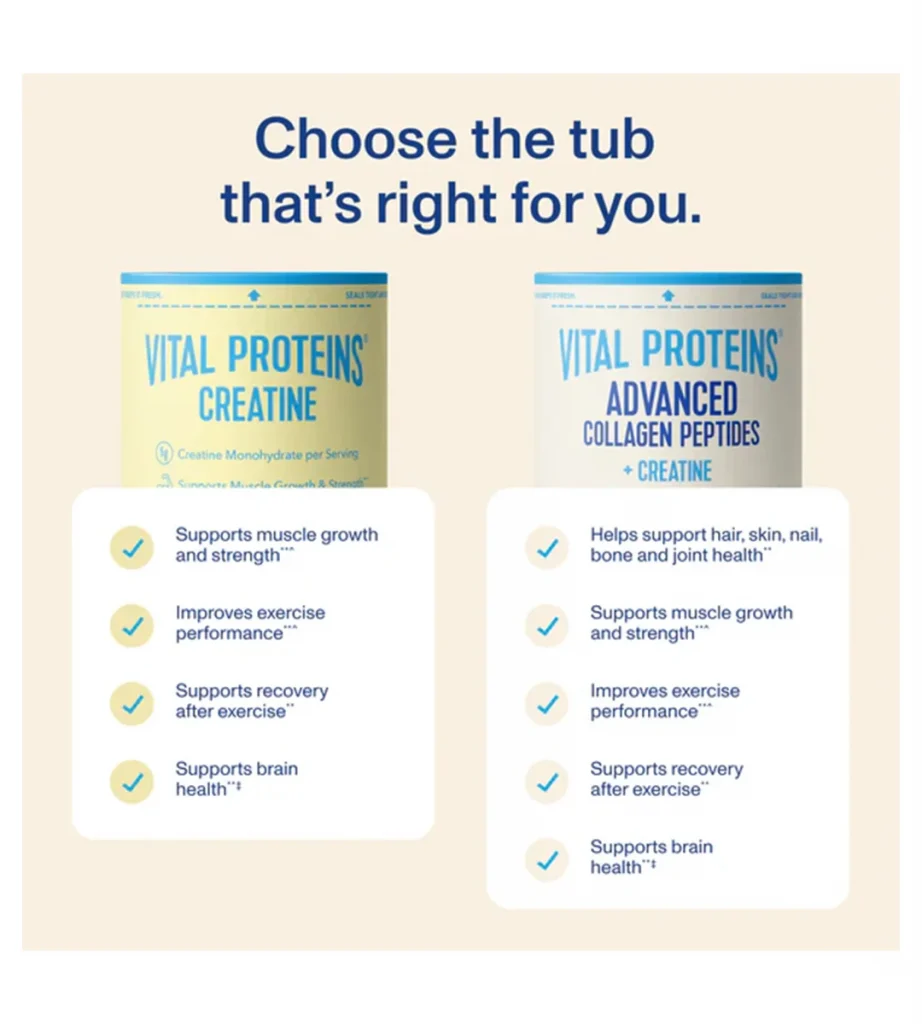 پودر کلاژن پپتاید + کراتین ویتال پروتئینز Vital Proteins
