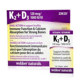 مکمل K2 + D3 وبر نچرالز 220 عددی