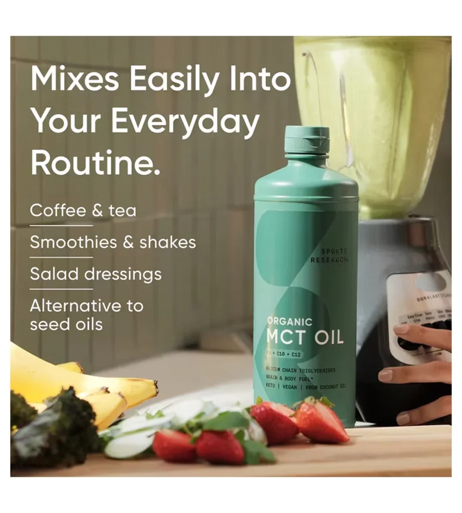 روغن MCT ارگانیک (C8 + C10 + C12) اسپورت ریسرچ Sports Research