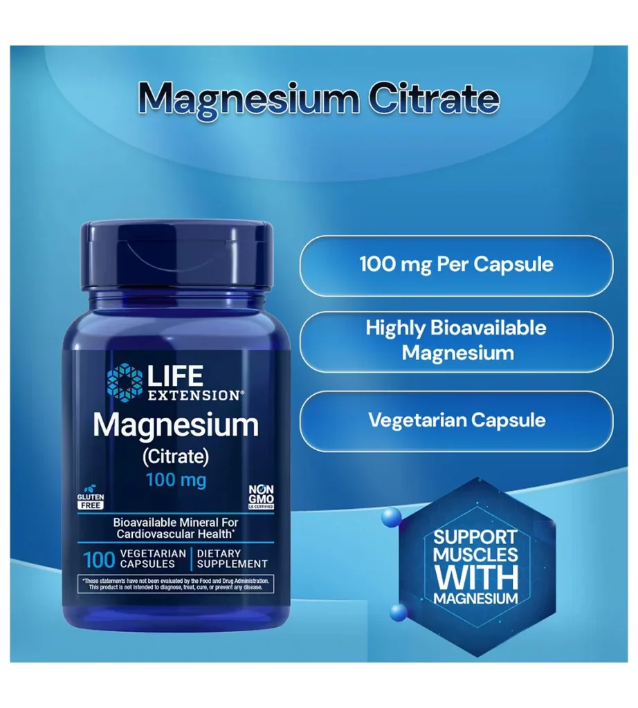 منیزیم سیترات ۱۰۰ میلی‌گرم لایف اکستنشن Life Extension