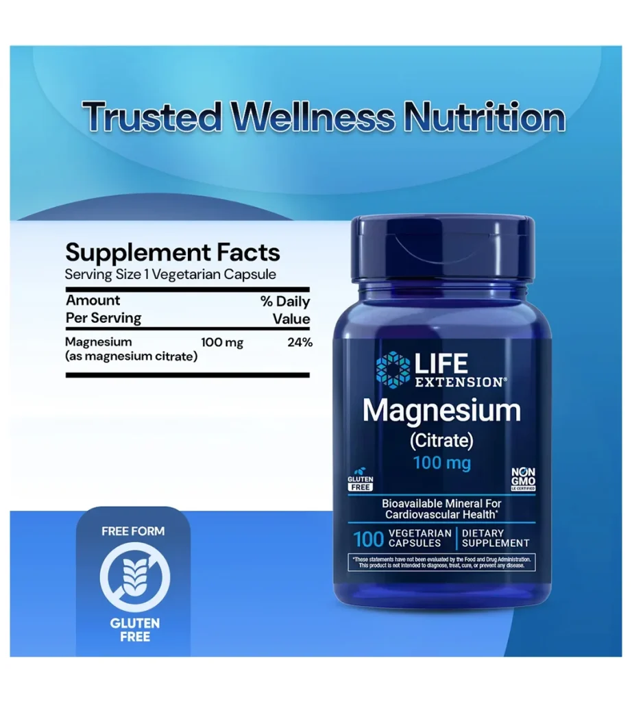منیزیم سیترات ۱۰۰ میلی‌گرم لایف اکستنشن Life Extension