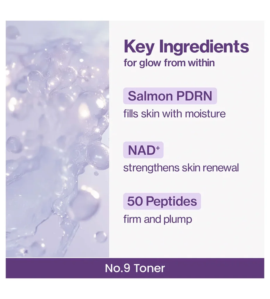 تونر آبرسان و درخشان‌کننده نامبوزین Numbuzin No.9 NAD PDRN Glow Boosting Toner