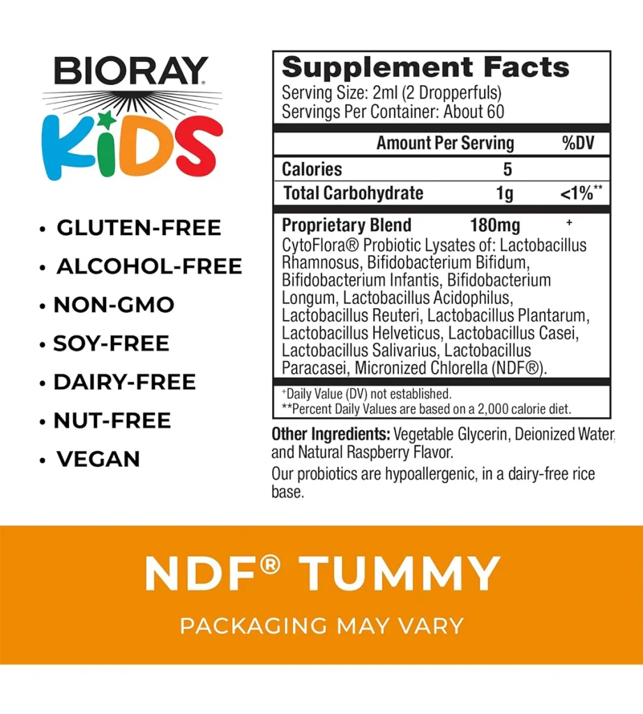 قطره پروبیوتیک BIORAY Kids NDF Tummy با طعم تمشک