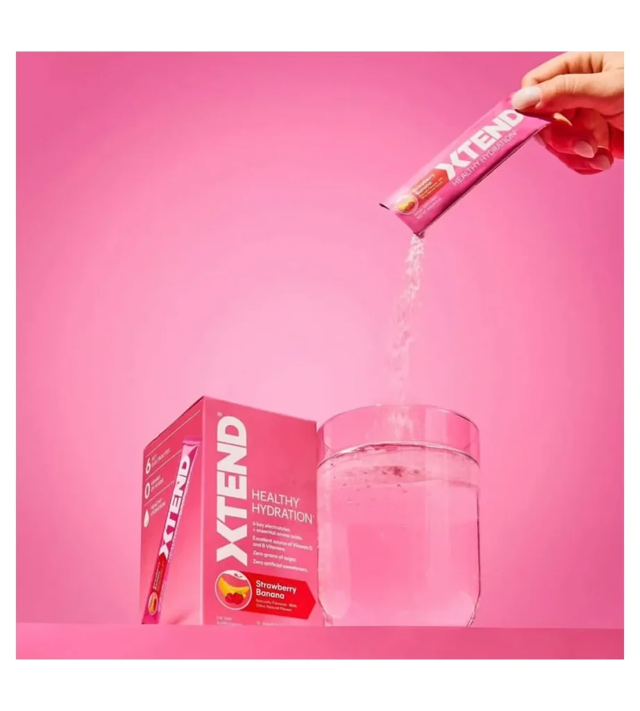 پودر الکترولیت آبرسان ایکس‌تند هیدریشن XTEND Healthy Hydration طعم توت‌فرنگی و موز