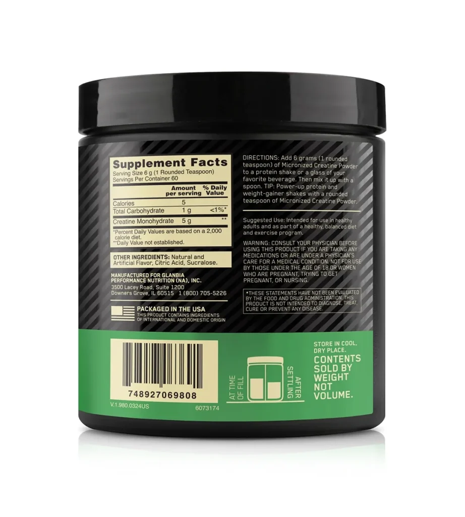 پودر کراتین مونوهیدرات Optimum Nutrition طعم بلوبری لیموناد
