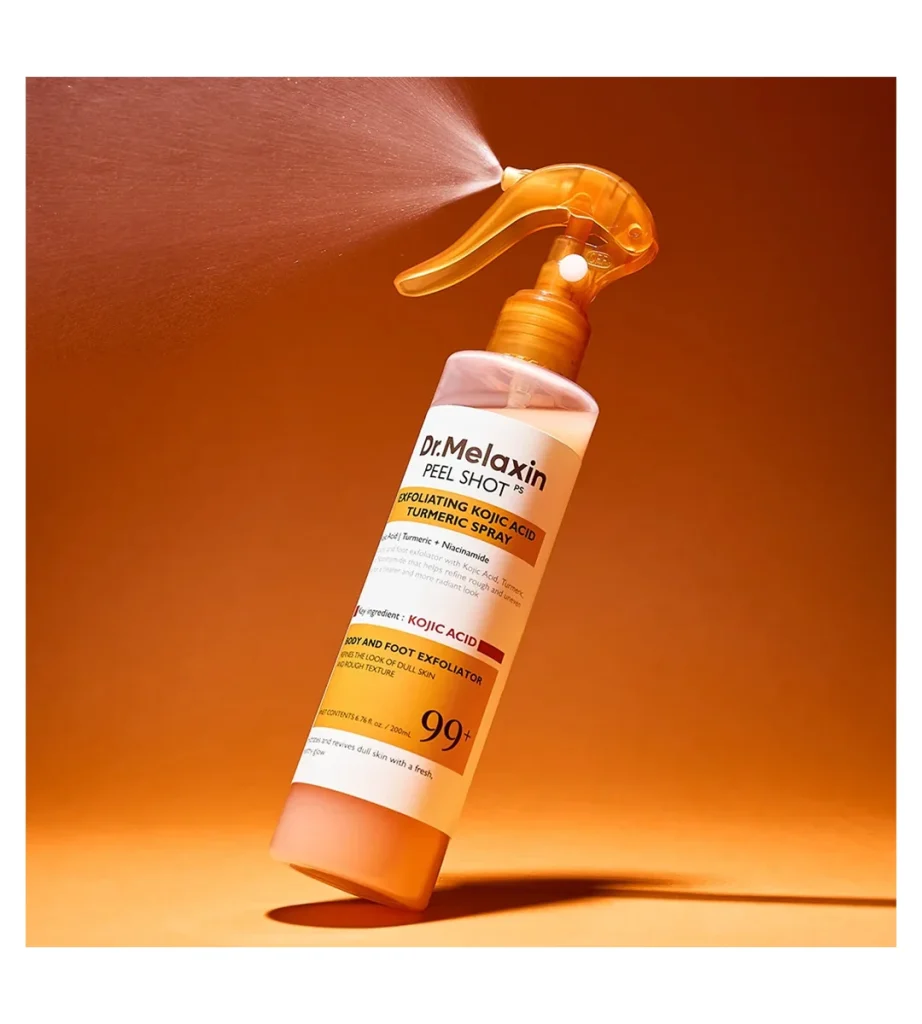 اسپری لایه‌ بردار بدن Dr.Melaxin Peel Shot حاوی کوجیک اسید و زردچوبه